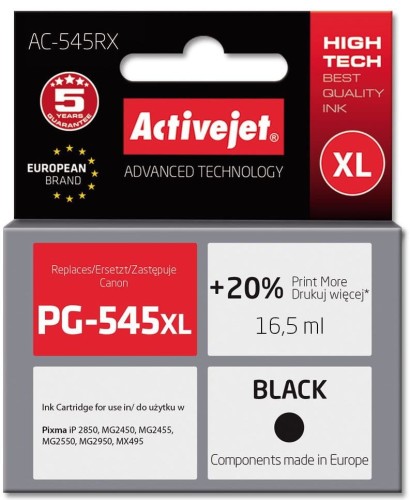 Tusz Activejet Canon PG-545XL, Premium; 15 ml; czarny