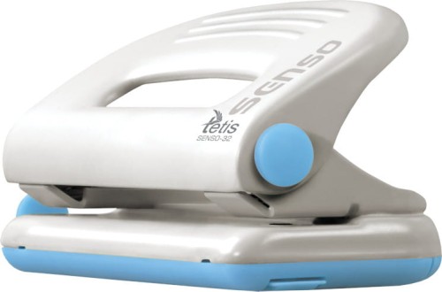 Dziurkacz Tetis Senso 32 do 10 kartek niebieski