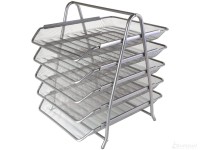 Półka na dokumenty Tres, druciana, 5 sztuk, srebrna