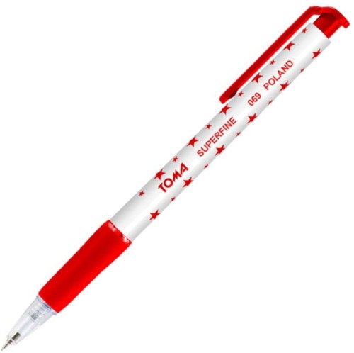 Długopis automatyczny Toma, Superfine 069, 0.5mm, czerwony