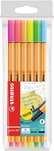 Cienkopis Stabilo Point 88 neon, 0,4mm, w etui, 6 sztuk 