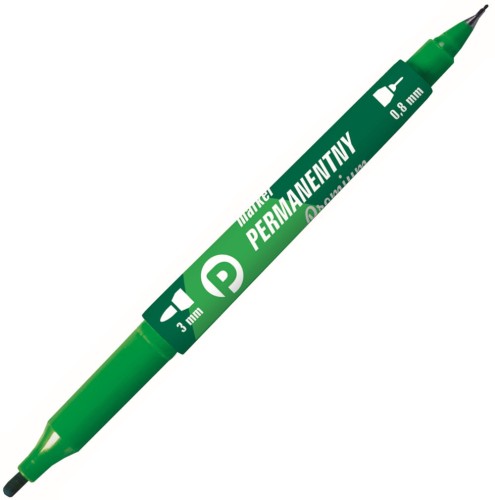 Marker permanentny dwustronny KM501-Z2 Tetis zielony