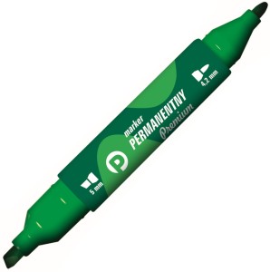 Marker permanentny Tetis KM502-Z2 dwustronny zielony