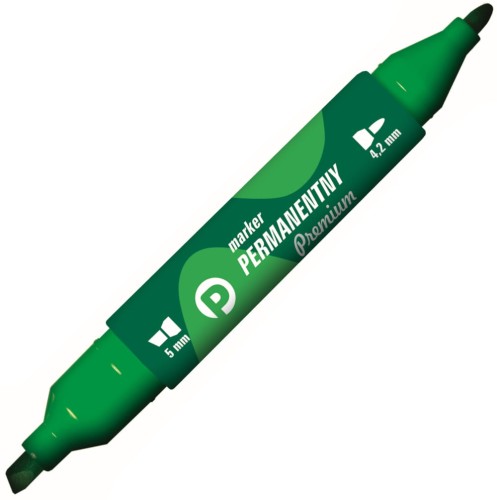 Marker permanentny Tetis KM502-Z2 dwustronny zielony