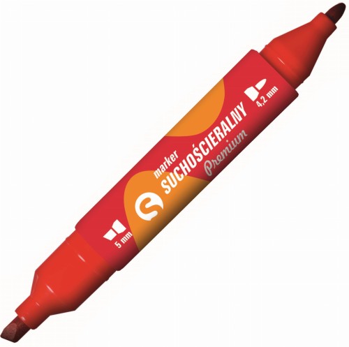Marker suchościeralny Tetis KM504-C2 dwustronny czerwony