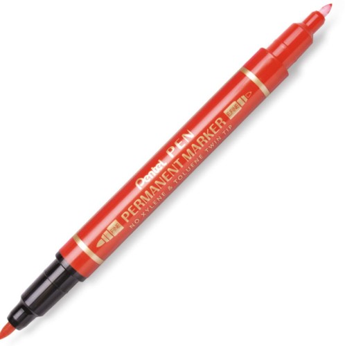 Foliopis Pentel N75W, dwustronny, czerwony