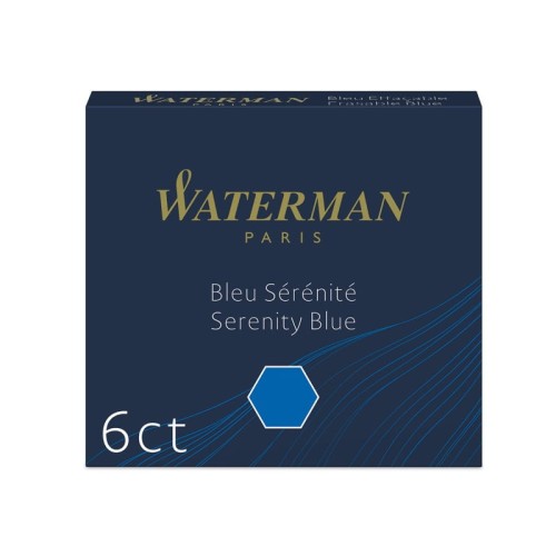 Naboje atramentowe Waterman, niebieskie, 6 sztuk