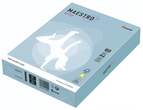 Papier kolorowy Maestro Color A-4 80g/m², 500 arkuszy, pastel błekit arktyczny (OBL70)
