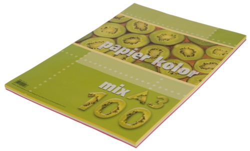 Papier kolorowy A-3 80g/m², 100 arkuszy, miks kolorów