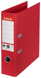 Segregator Esselte No.1 A4/75mm, karton w 100% z recyklingu, czerwony