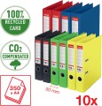 Segregator Esselte No.1 recykling A4/50mm, miks kolorów (10 sztuk)