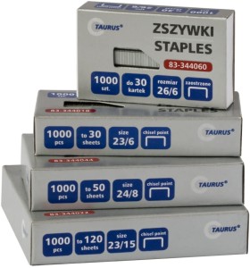 Zszywki Taurus 23/15, 1000 sztuk