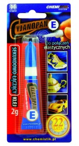 Klej uniwersalny Cyjanopan "E", do połączeń elastycznych, 2g