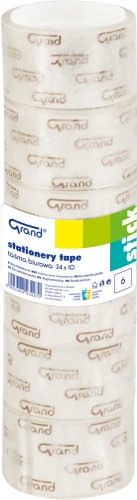 Taśma klejąca Grand 24mm x 10m, 6 sztuk, przezroczysta