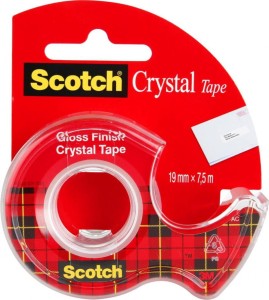 Taśma klejąca Scotch Crystal Clear 19mm x 7,5m, przezroczysta na podajniku