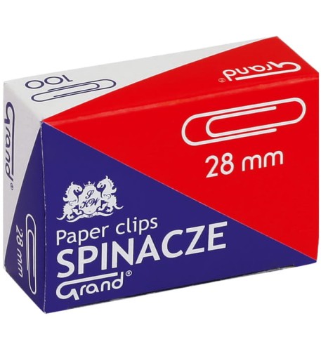 Spinacz Grand, 28 mm, 100 sztuk, okrągły