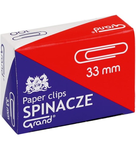 Spinacz Grand, 33 mm, 100 sztuk, okrągły