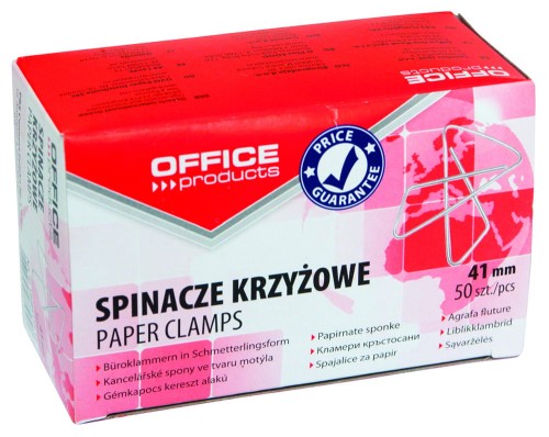 Spinacz Office Products, 41 mm, 50 sztuk, krzyżowy