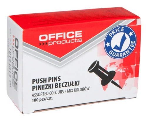 Pinezki beczułki Office Products, 100 sztuk