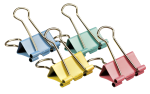Klip biurowy  pastelowy Tetis, 19 mm, 40 sztuk
