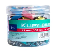 Klips biurowy Tetis 15 mm 60 sztuk