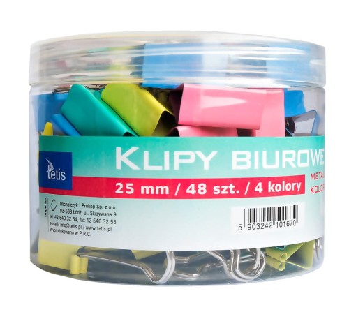 Klips biurowy Tetis 25 mm 48 sztuk