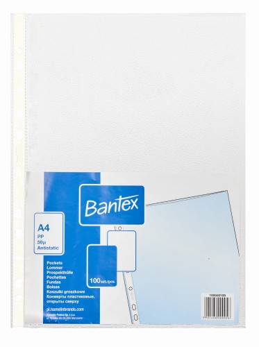 Koszulki groszkowe Bantex, A-4, 50µm, 100 sztuk