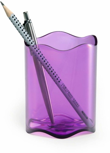 Kubek na długopisy Durable Trend, transparentny fioletowy