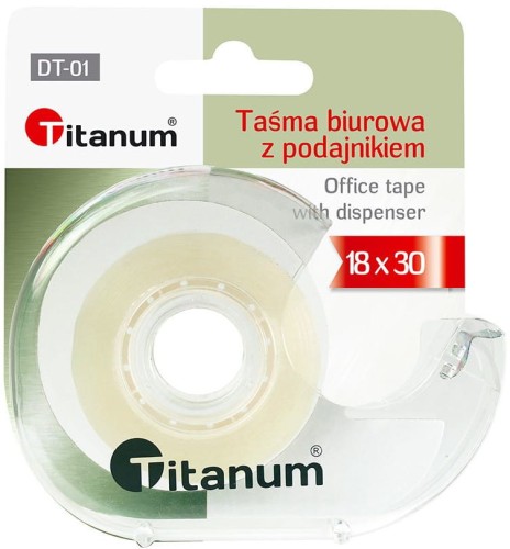 Taśma klejąca Titanum 18mm x 30m przezroczysta, z dyspenserem