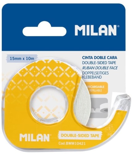 Taśma klejąca MIlan 15mm x 10m dwustronna, z dyspenserem