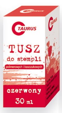 Tusz do pieczątek Taurus, 30 ml, czerwony