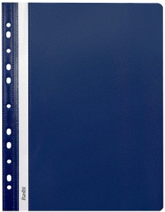 Skoroszyt plastikowy wpinany miękki, A-4, granat