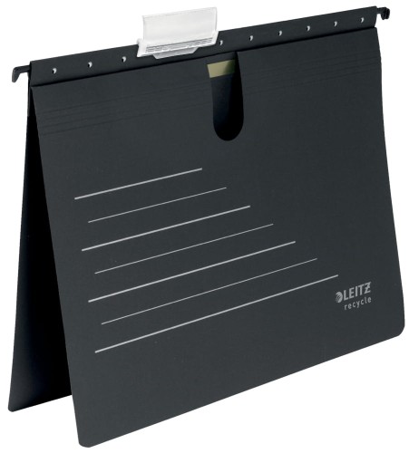 Skoroszyt zawieszany kartonowy Leitz Recycle A-4, czarny