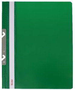 Skoroszyt plastikowy Biurfol wpinany,  A-4, z metalową listwą, zielony