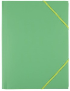 Teczka plastikowa z gumką D.Rect, A-4,450 mic, zielona
