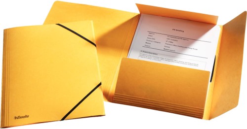 Teczka kartonowa z gumką Esselte Rainbow A-4, żółta