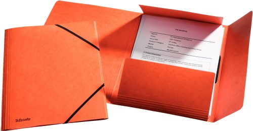 Teczka kartonowa z gumką Esselte Rainbow A-4, pomarańczowa