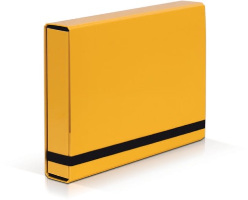 Teczka kartonowa z gumką Vaupe, A-4, Caribic Box, żółta