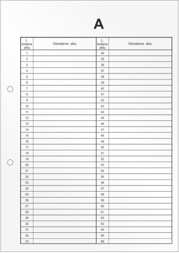 Przekładki kartonowe do akt osobowych Barbara, A-4, typ A