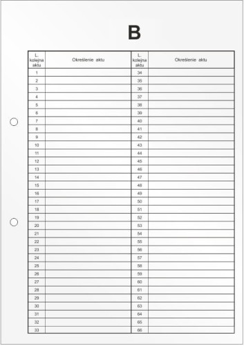 Przekładki kartonowe do akt osobowych Barbara, A-4, typ B