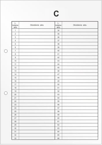 Przekładki kartonowe do akt osobowych Barbara, A-4, typ C
