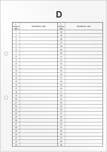 Przekładki kartonowe do akt osobowych Barbara, A-4, typ D