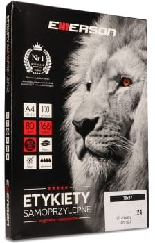 Etykieta samoprzylepna Emerson, A-4, 70x37mm, 100 arkuszy (24)