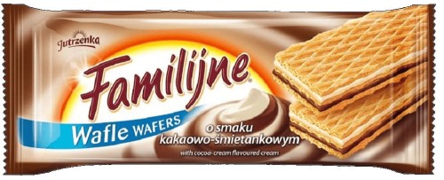 Wafle Familijne Jutrzenka śmietankowo-kakaowe, 180g
