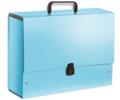 Teczka z rączką Jumbo, B-4, grzbiet 10cm, błękitna