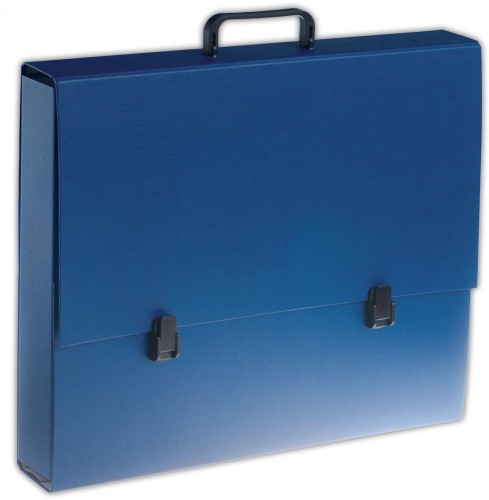 Teczka z rączką Ecoline, A-3, grzbiet 5,5cm, granatowa