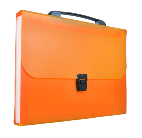 Teczka plastikowa z rączką Tetis 13 przegródek pomarańczowa