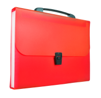 Teczka plastikowa z rączką Tetis, 13 przegródek, czerwona
