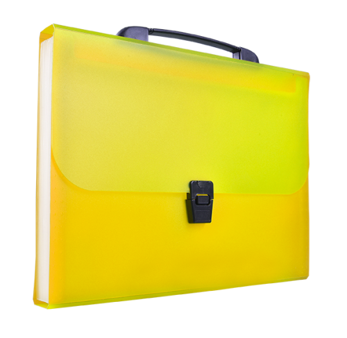Teczka plastikowa z rączką Tetis 13 przegródek żółta
