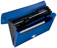 Teczka plastikowa z klipsem Leitz Recycle, 5 przegródek, niebieska